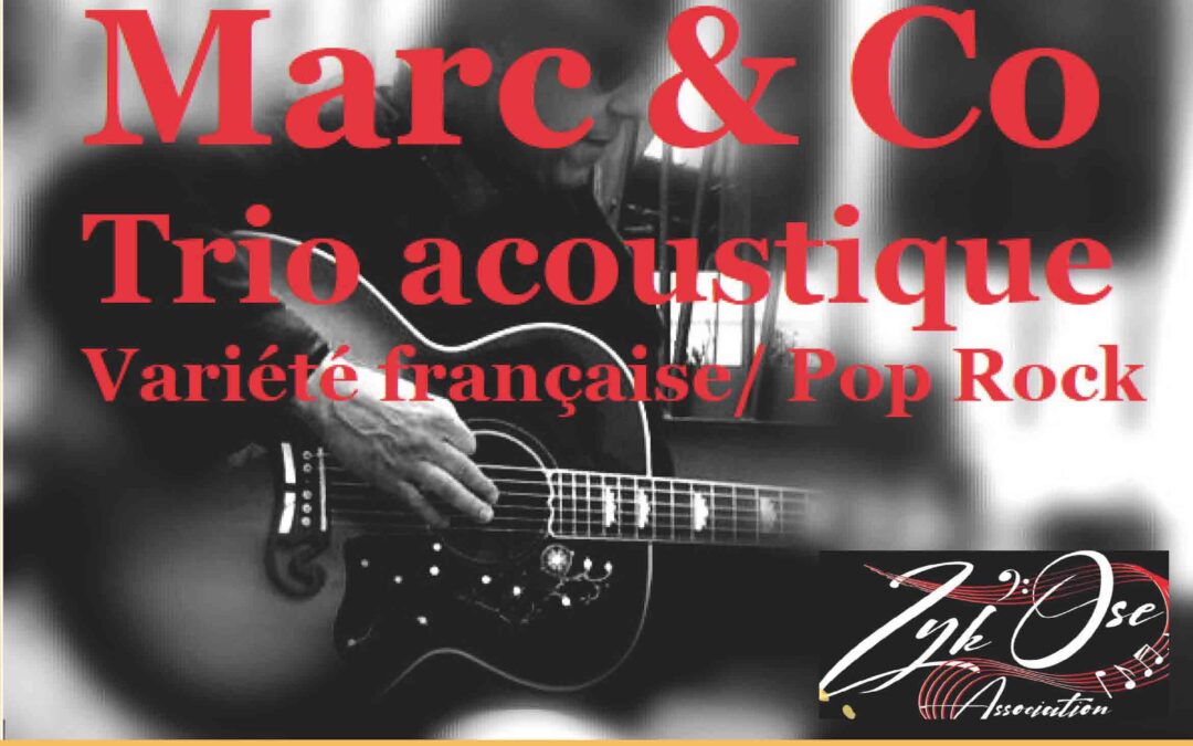 Trio acoustique Marc and Co samedi 13 janvier à 20 heures à la Péniche