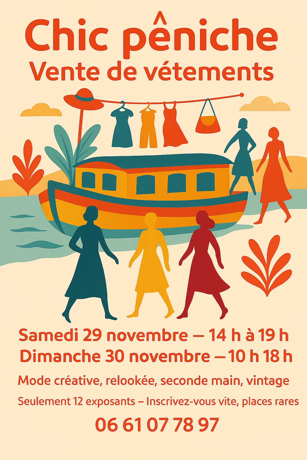 Expo-vente de vêtements à la péniche le dernier week-end de novembre