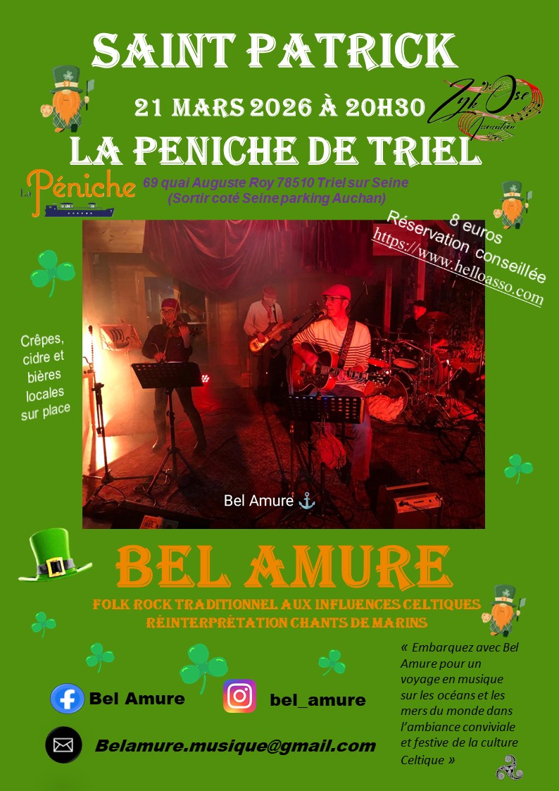 Concert Saint Patrick le 21 mars 20h30 à La Péniche