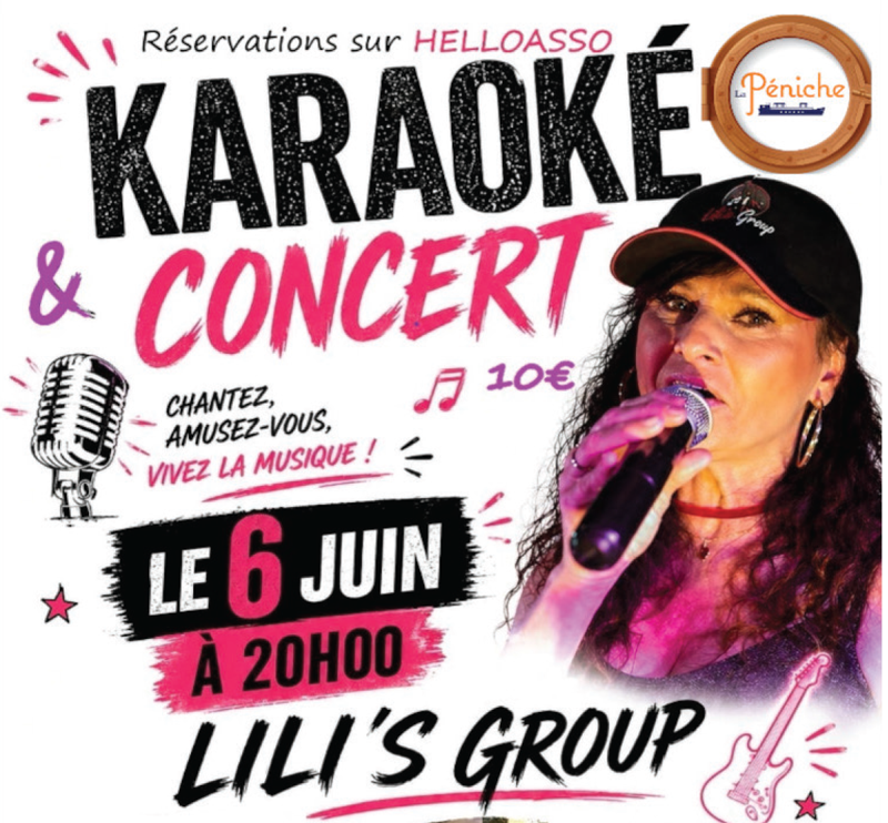 Karaoké Concert avec LILI'S GROUP le 6 juin à 20 heures