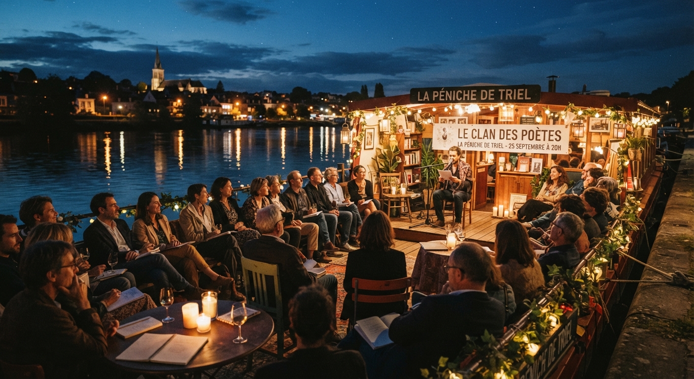Réunion du clan des poetes à la Péniche de Triel